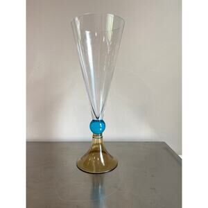 Vintage, Contemporary, Vase, amber, clear & blue, glass, dining, flowers